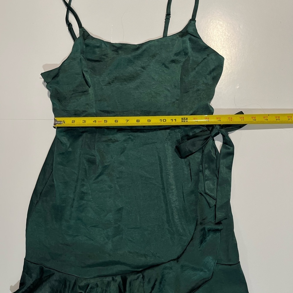 Wild fable green satin wrap dress - Picture 5 of 10